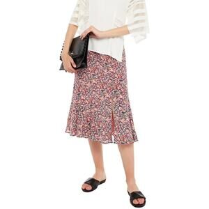 Altuzarra Silk Floral Midi Skirt Pink Medium Cottagecore Coquette Romantic Fall